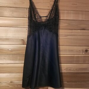 Victoria's Secret Slip/teddy with Black Lace Size Large